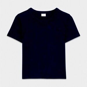 NEW Aritzia Sunday Best Little Contour SKIMS Nylon Hip black crewneck Top sz XXS